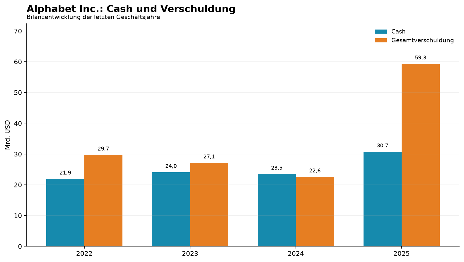 Alphabet Inc.: Cash und Verschuldung